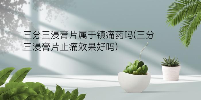 三分三浸膏片属于镇痛药吗(三分三浸膏片止痛效果好吗)