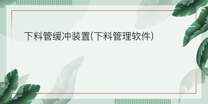 下料管缓冲装置(下料管理软件)