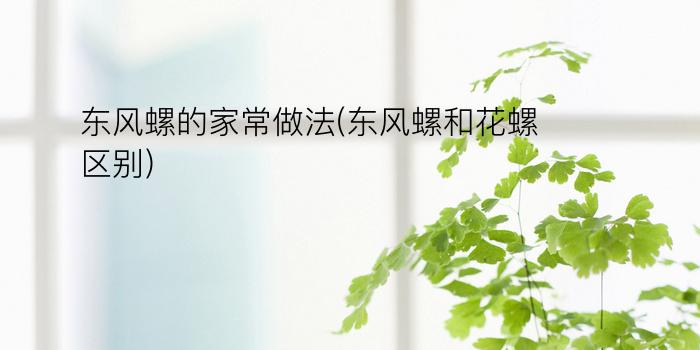 东风螺的家常做法(东风螺和花螺区别)