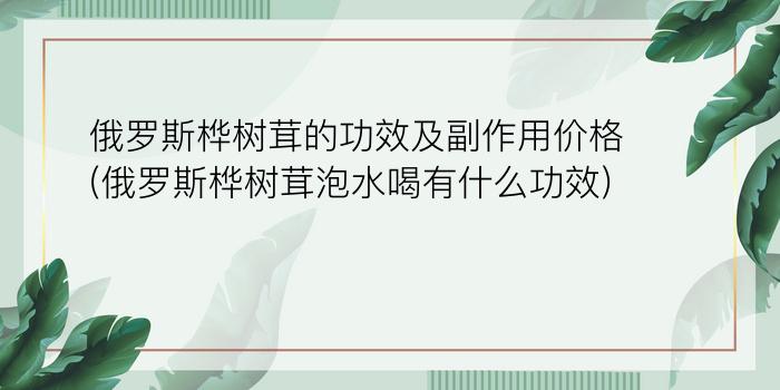 俄罗斯桦树茸的功效及副作用价格(俄罗斯桦树茸泡水喝有什么功效)