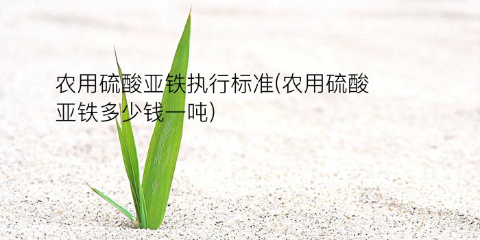 农用硫酸亚铁执行标准(农用硫酸亚铁多少钱一吨)