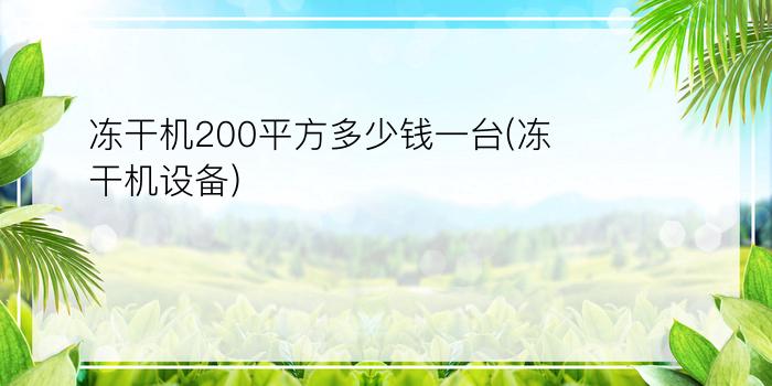 冻干机200平方多少钱一台(冻干机设备)