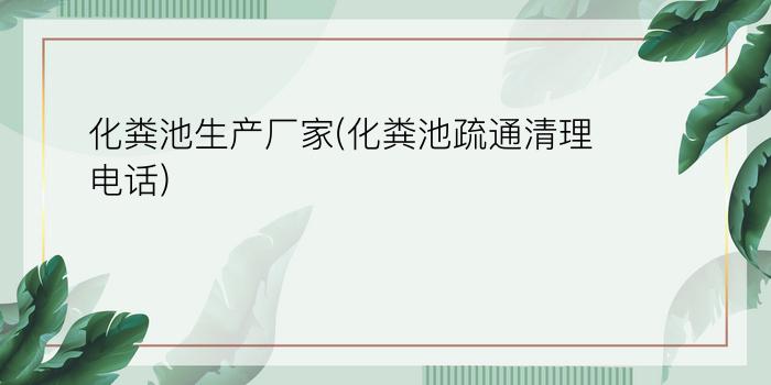 化粪池生产厂家(化粪池疏通清理电话)