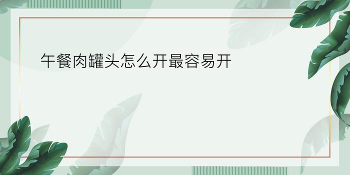 午餐肉罐头怎么开最容易开