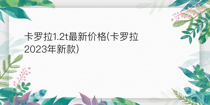 卡罗拉1.2t最新价格(卡罗拉2023年新款)