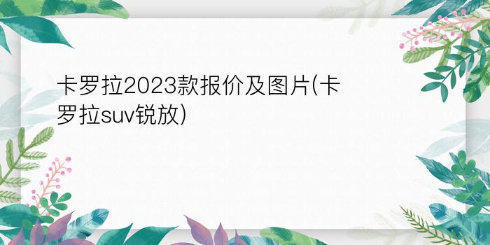 卡罗拉2023款报价及图片(卡罗拉suv锐放)