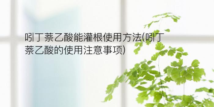 吲丁萘乙酸能灌根使用方法(吲丁萘乙酸的使用注意事项)