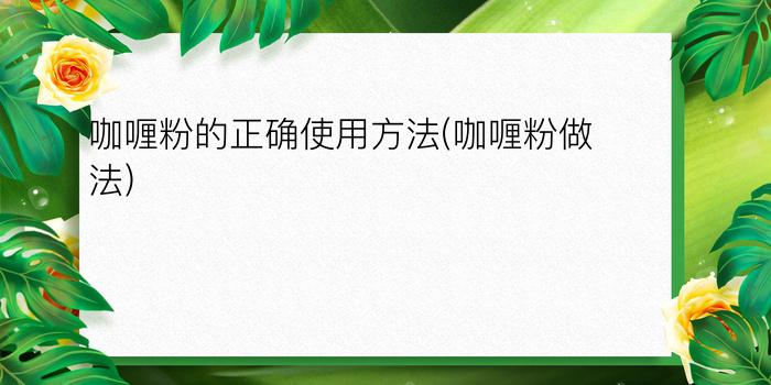 咖喱粉的正确使用方法(咖喱粉做法)