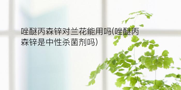 唑醚丙森锌对兰花能用吗(唑醚丙森锌是中性杀菌剂吗)