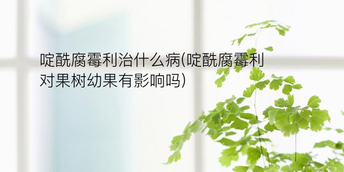 啶酰腐霉利治什么病(啶酰腐霉利对果树幼果有影响吗?)