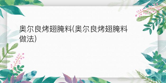 奥尔良烤翅腌料(奥尔良烤翅腌料做法)