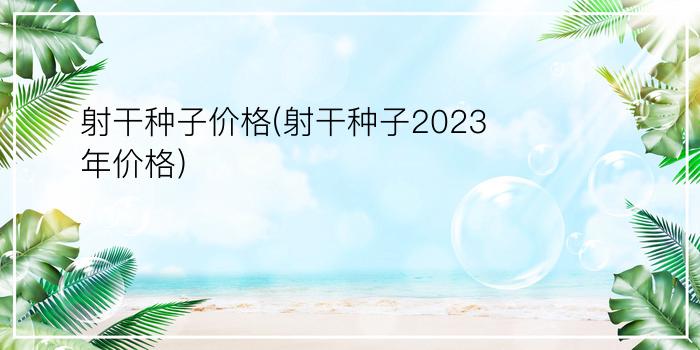 射干种子价格(射干种子2023年价格)