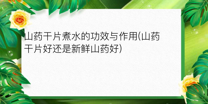 山药干片煮水的功效与作用(山药干片好还是新鲜山药好)