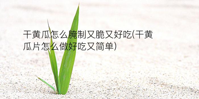 干黄瓜怎么腌制又脆又好吃(干黄瓜片怎么做好吃又简单)