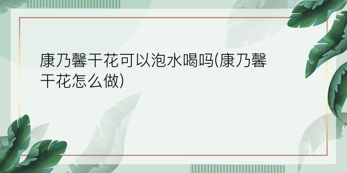 康乃馨干花可以泡水喝吗(康乃馨干花怎么做)