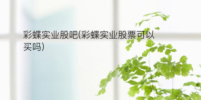 彩蝶实业股吧(彩蝶实业股票可以买吗)