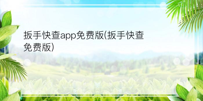 扳手快查app免费版(扳手快查免费版)