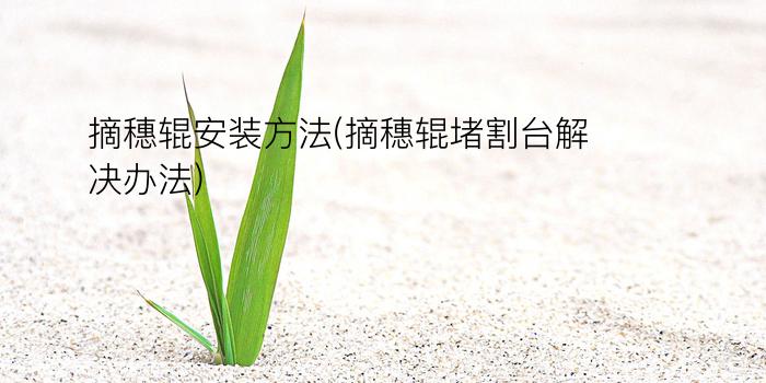 摘穗辊安装方法(摘穗辊堵割台解决办法)