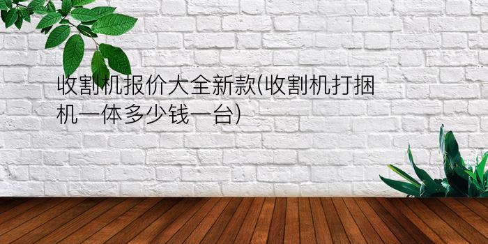 收割机报价大全新款(收割机打捆机一体多少钱一台)