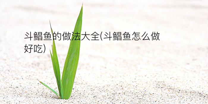 斗鲳鱼的做法大全(斗鲳鱼怎么做好吃)