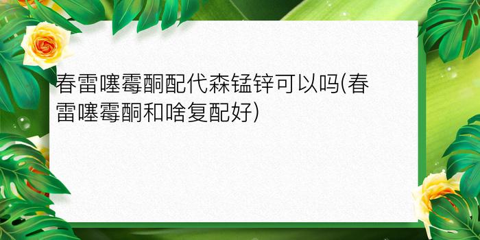 春雷噻霉酮配代森锰锌可以吗(春雷噻霉酮和啥复配好)