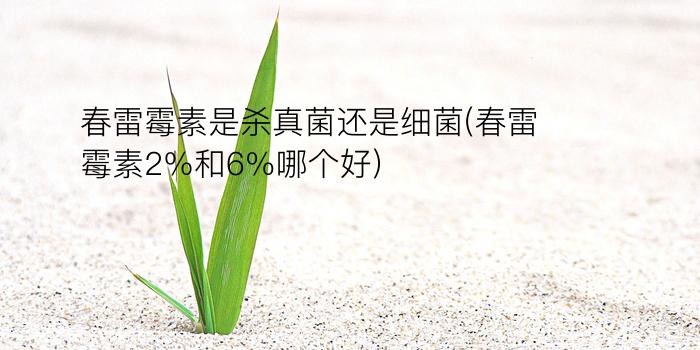 春雷霉素是杀真菌还是细菌(春雷霉素2%和6%哪个好)