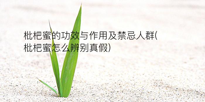 枇杷蜜的功效与作用及禁忌人群(枇杷蜜怎么辨别真假)