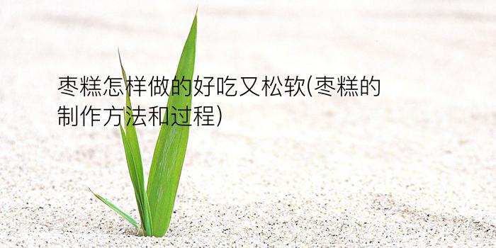 枣糕怎样做的好吃又松软(枣糕的制作方法和过程)