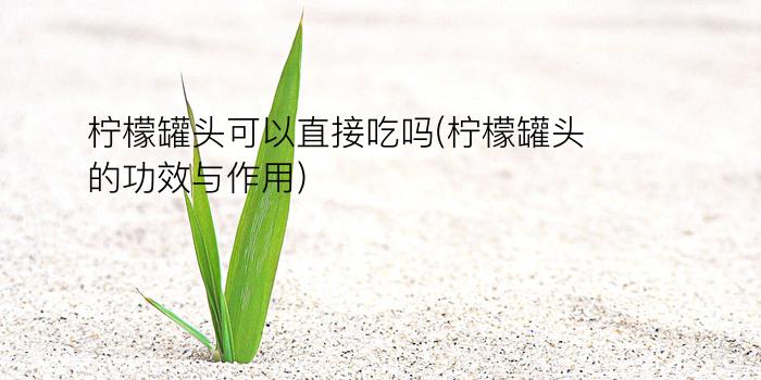 柠檬罐头可以直接吃吗(柠檬罐头的功效与作用)