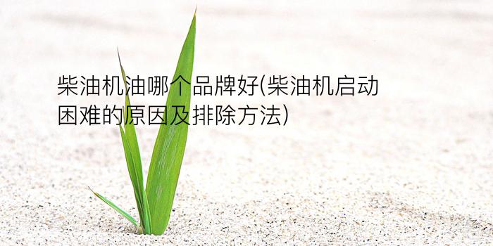 柴油机油哪个品牌好(柴油机启动困难的原因及排除方法)