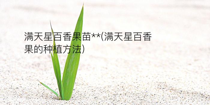 满天星百香果苗**(满天星百香果的种植方法)