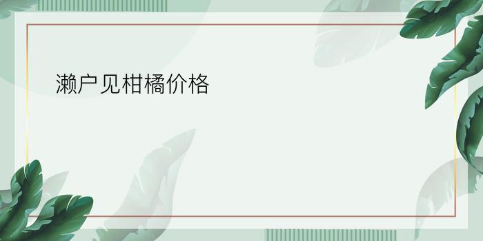 濑户见柑橘价格