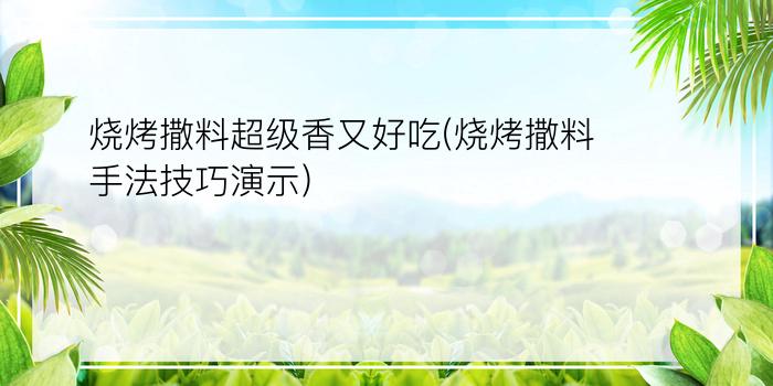 烧烤撒料超级香又好吃(烧烤撒料手法技巧演示)