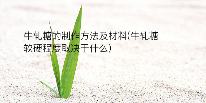 牛轧糖的制作方法及材料(牛轧糖软硬程度取决于什么)