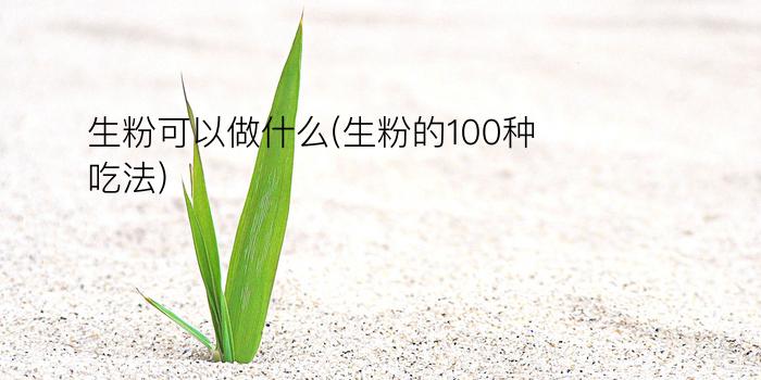 生粉可以做什么(生粉的100种吃法)