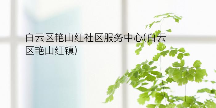 白云区艳山红社区服务中心(白云区艳山红镇)