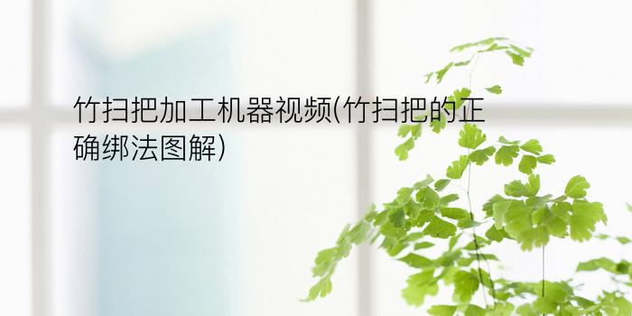 竹扫把加工机器视频(竹扫把的正确绑法图解)