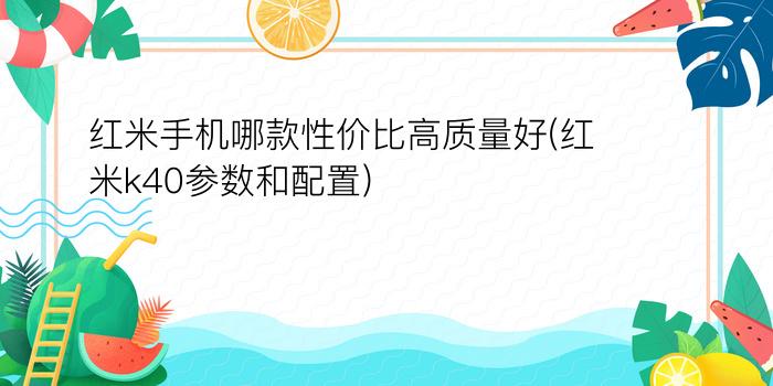 红米手机哪款性价比高质量好(红米k40参数和配置)