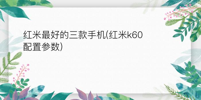 红米最好的三款手机(红米k60配置参数)