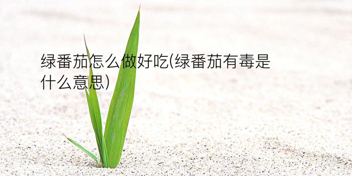 绿番茄怎么做好吃(绿番茄有毒是什么意思)