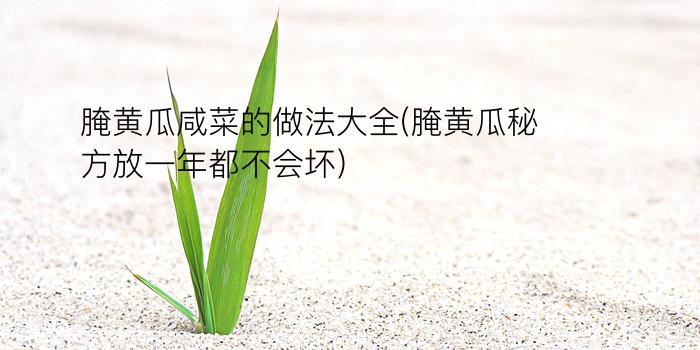 腌黄瓜咸菜的做法大全(腌黄瓜秘方放一年都不会坏)