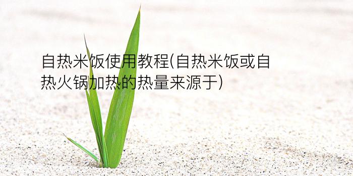 自热米饭使用教程(自热米饭或自热火锅加热的热量来源于)