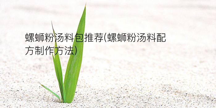 螺蛳粉汤料包推荐(螺蛳粉汤料配方制作方法)