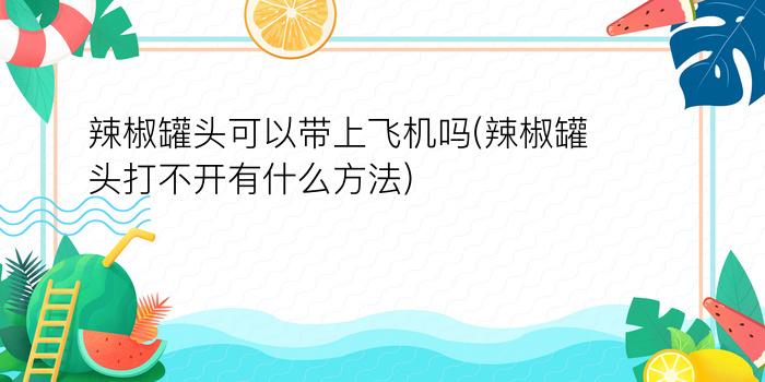 辣椒罐头可以带上飞机吗(辣椒罐头打不开有什么方法)