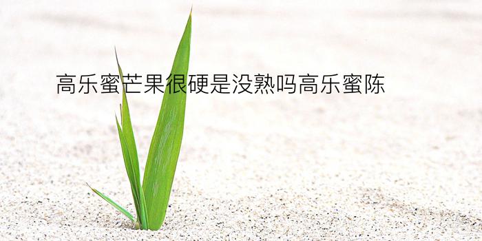 高乐蜜芒果很硬是没熟吗高乐蜜陈列