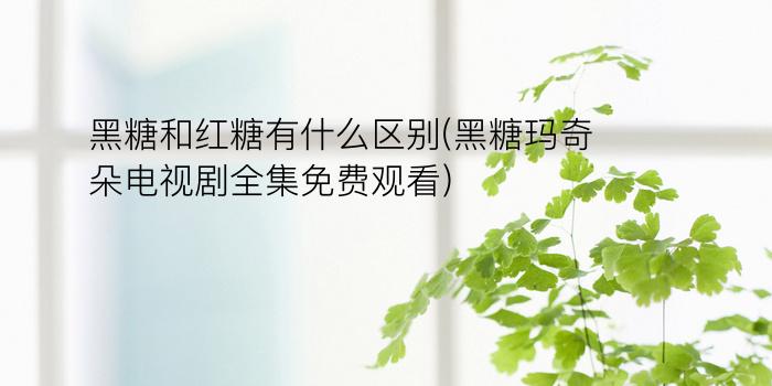 黑糖和红糖有什么区别(黑糖玛奇朵电视剧全集免费观看)